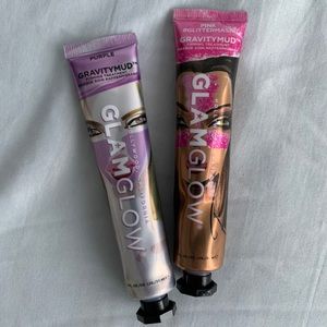 GLAMGLOW GRAVITYMUD Purple & Glitter Pink Masks